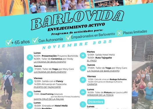Barlovento lanza «BarloVida», un mes de actividades para fomentar el envejecimiento activo