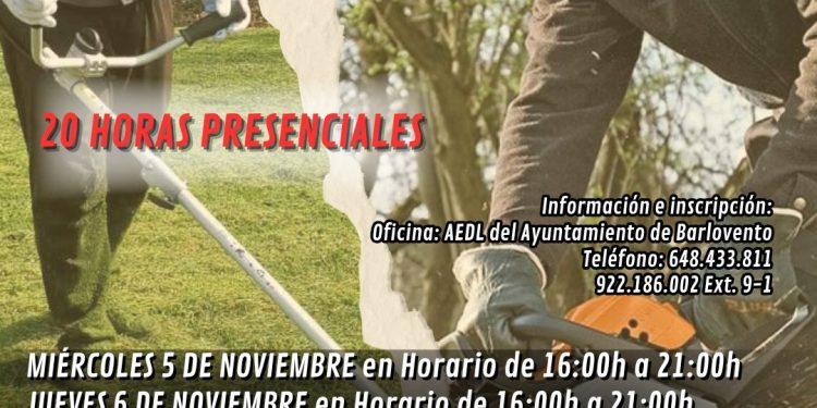 Barlovento organiza un curso de PRL para el manejo seguro de motosierra y desbrozadora