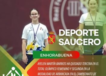 La saucera Ayelén Martín Barrios brilla con dos medallas en el Campeonato de España Sub15 de Halterofilia
