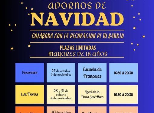 Garafía organiza talleres para que los vecinos elaboren los adornos de Navidad de sus barrios
