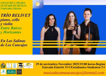 Música con vistas al mar: El Trío Belivet protagoniza la nueva cita del Ciclo Eustaquio Sicilia en Las Salinas