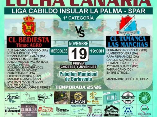 Semana grande de Lucha Canaria: Bediesta y Tamanca se juegan el liderato en solitario este miércoles en un duelo de invictos