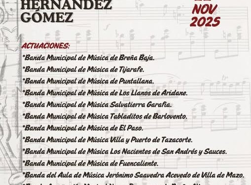La Palma celebra Santa Cecilia: Puntagorda acoge este sábado a 14 bandas de música en el XLI Encuentro Insular