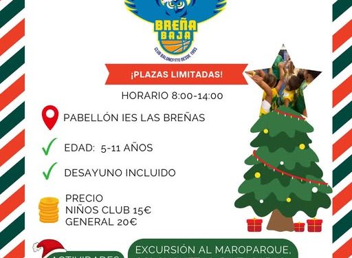 Baloncesto y diversión para Navidad: Breña Baja abre inscripciones para su Campus infantil con visita al Maroparque incluida