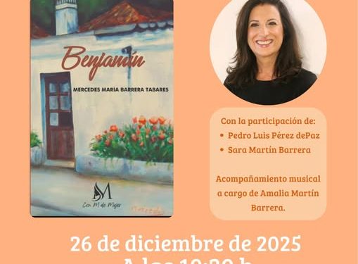Mercedes María Barrera Tabares presenta su ópera prima ‘Benjamín’ en Villa de Mazo