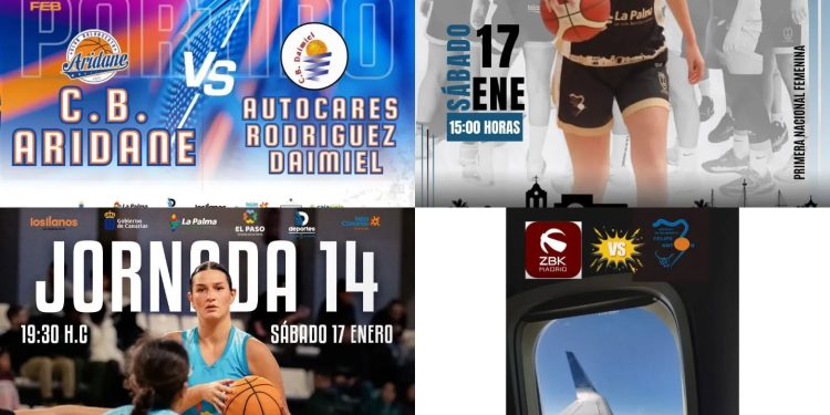 Sábado de baloncesto total: Los equipos palmeros inician la segunda vuelta con duelos decisivos en Madrid, Extremadura y en casa