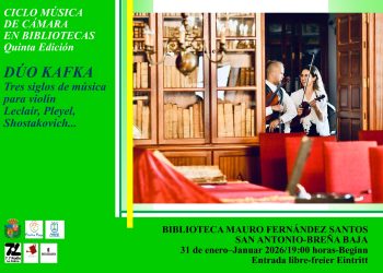 El violín toma las bibliotecas: el Dúo Kafka ofrece un recorrido por tres siglos de música en Breña Baja