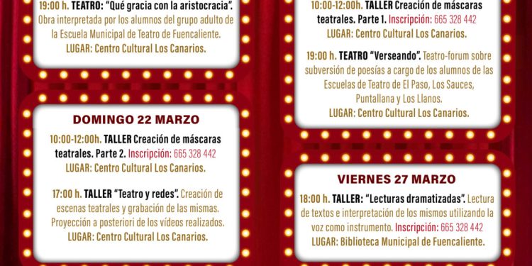 Maratón escénico en Fuencaliente: Talleres, estrenos y una gala final protagonizan marzo