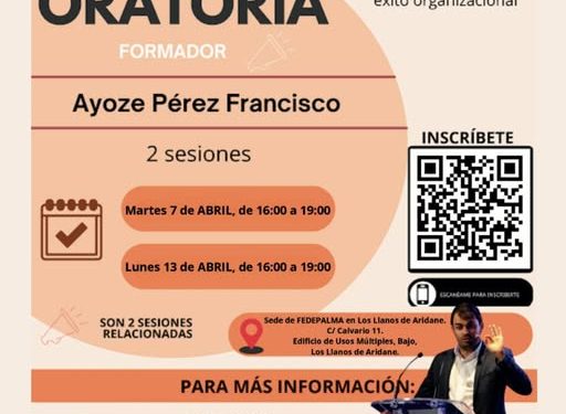 Domina el arte de hablar en público: Fedepalma organiza un taller práctico de oratoria en Los Llanos de Aridane