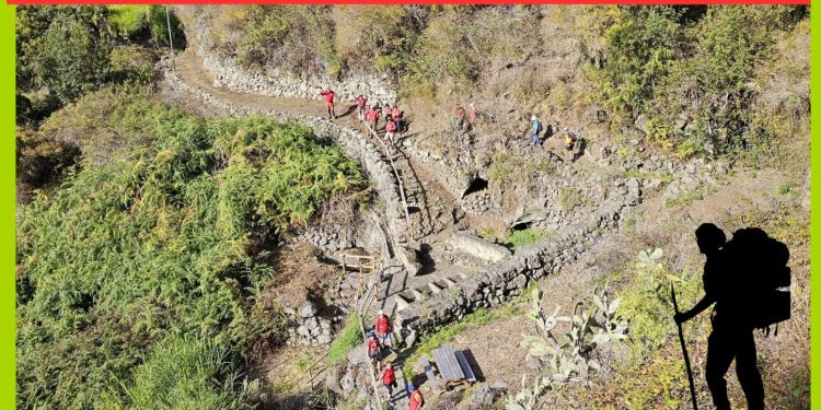 Cinco horas a pie entre Barlovento y San Andrés: el Club El Atajo cumple la 9ª etapa de la vuelta a La Palma