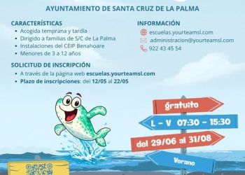 El Campus de Verano de Santa Cruz de La Palma abre inscripciones del 12 al 22 de mayo: gratuito, para niños de 3 a 12 años y del 29 de junio al 31 de agosto