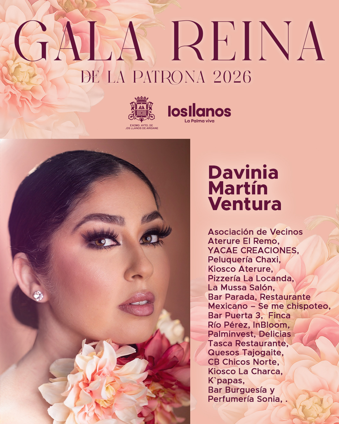Davinia Martín Ventura, candidata a Reina de La Patrona 2026 de Los Llanos de Aridane