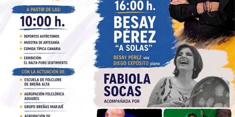 Breña Alta celebra el Día de Canarias el sábado en la plaza Bujaz con folclore, lucha y gastronomía