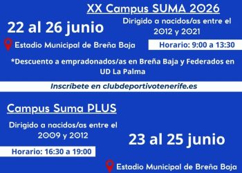 El Campus Suma del Tenerife vuelve a Breña Baja: una semana de fútbol para niñas y niños del 22 al 26 de junio