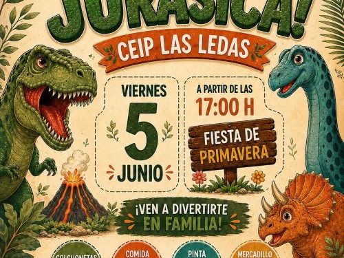 El CEIP Las Ledas celebra el viernes 5 de junio su «X Fiesta de la Primavera» con una «Aventura Jurásica»: cita en La Montaña de Breña Baja a las cinco de la tarde