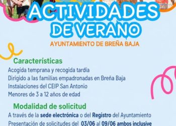 Breña Baja abre las inscripciones de las Actividades de Verano 2026: hasta el 9 de junio para niños de 3 a 12 años