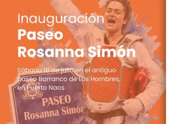 El paseo de Puerto Naos donde empezó a dar patadas al aire tendrá el nombre de la campeona del mundo Rosanna Simón