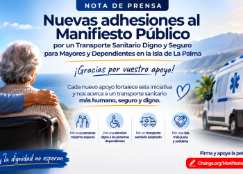 El manifiesto por un transporte sanitario digno en La Palma suma al PP y a la Sociedad Canaria de Geriatría: así se puede firmar