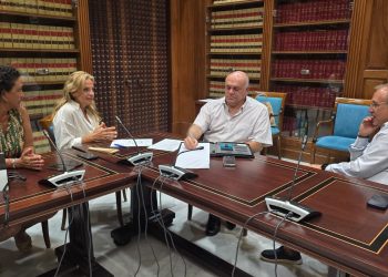 El presidente del Cabildo, Sergio Rodríguez, reunido con la consejera de Sanidad, Esther Monzón