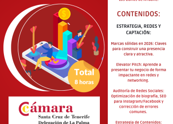 Cartel del taller de marketing digital e IA de la Cámara de Comercio