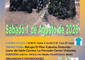 Cartel de la caminata Refugio El Pilar - El Paso, organizada por C.D. Caminantes El Atajo