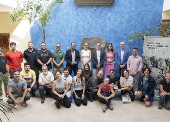 Participantes del Campus de Arqueología de Tijarafe durante la jornada de apertura