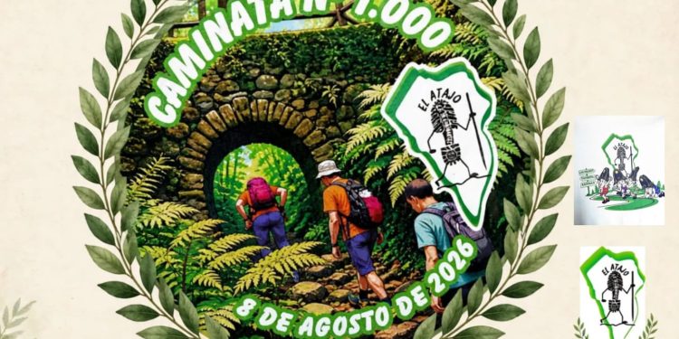Cartel de la caminata número 1.000 de El Atajo, Breña Baja