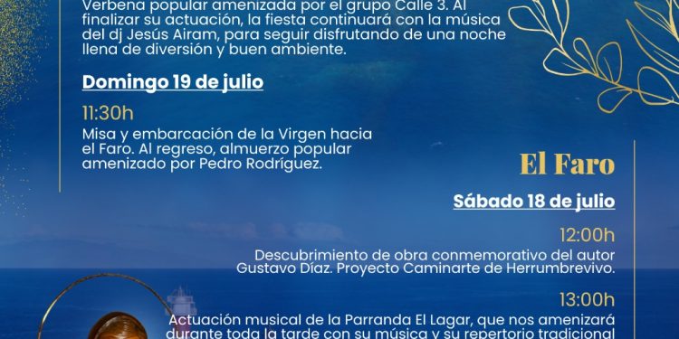 Cartel de las fiestas de la Virgen del Carmen 2026 en Fuencaliente