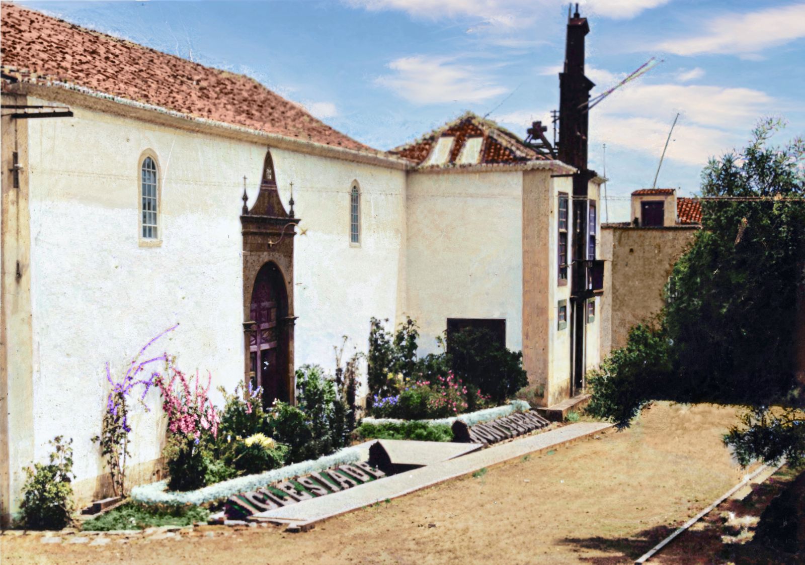 Iglesia de Ntra. Sra. de Montserrat, 1920. Archivo particular. Restaurada y coloreada por Abraham T. Díaz Abreu.