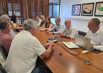 Nieves Lady Barreto y Sergio Rodríguez en la reunión de coordinación sobre la reconstrucción agraria del Valle de Aridane