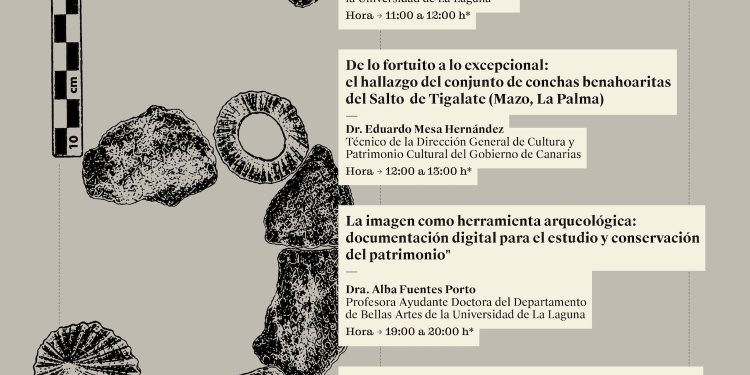 Cartel del V Campus de Arqueología de Tijarafe con el programa de charlas del 17 de julio