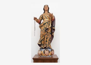 Virgen del Rosario, talla llegada de Campeche, en la parroquia de Montserrat de San Andrés y Sauces