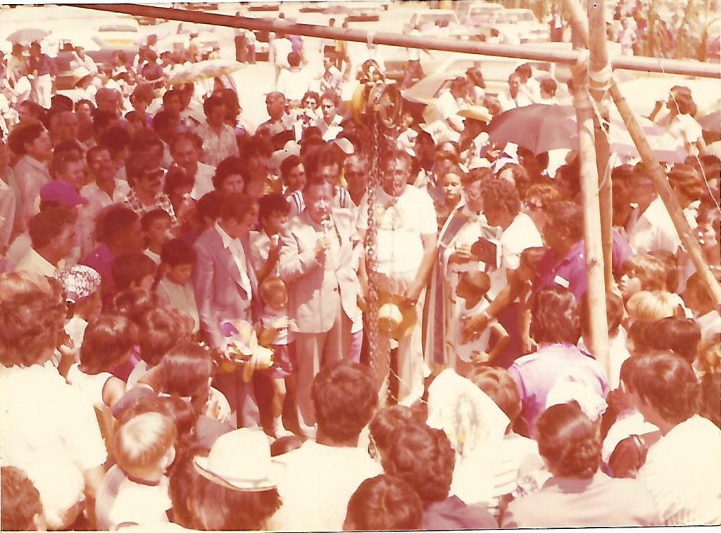 Colocación de la primera piedra del Santuario de Cagua en 1977