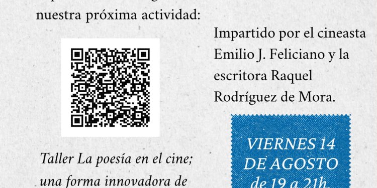 Cartel del taller especial de Texto Vivo sobre poesía cinematográfica en la Biblioteca de Breña Baja