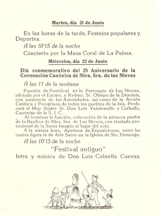 Programa de la Bajada de la Virgen de 1955