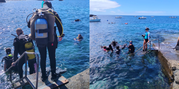 Jornada de bautismos de buceo gratuitos en La Bombilla, Tazacorte