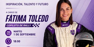 Fátima Toledo, copiloto de rally palmera, cartel de la charla del Cabildo de La Palma