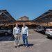 El consejero Mariano H. Zapata y el alcalde de Puntagorda, Vicente Rodríguez, en la nueva instalación fotovoltaica del centro de mayores