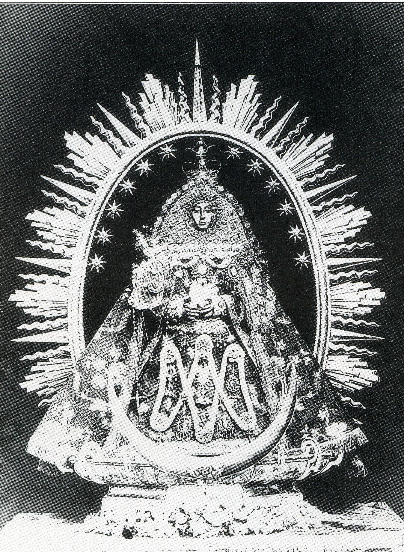 Fotografía antigua de la Virgen de las Nieves, patrona de La Palma