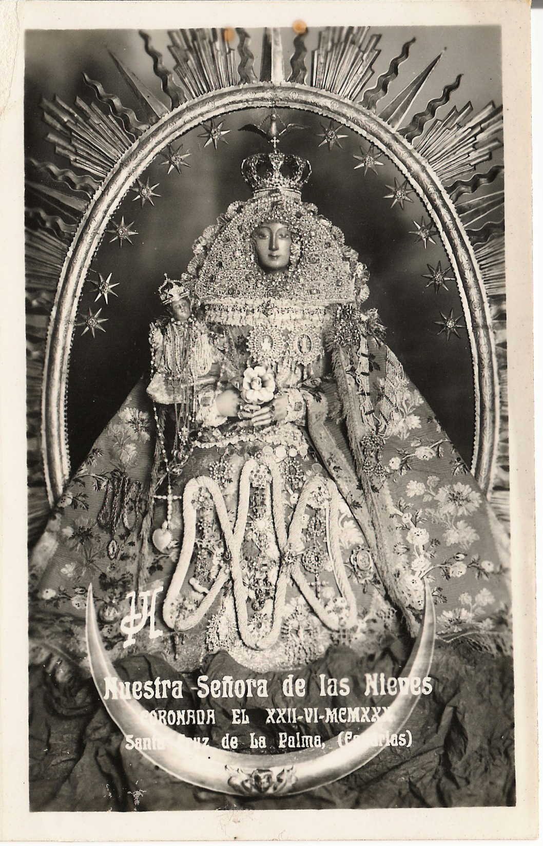 Postal antigua de la Virgen de las Nieves